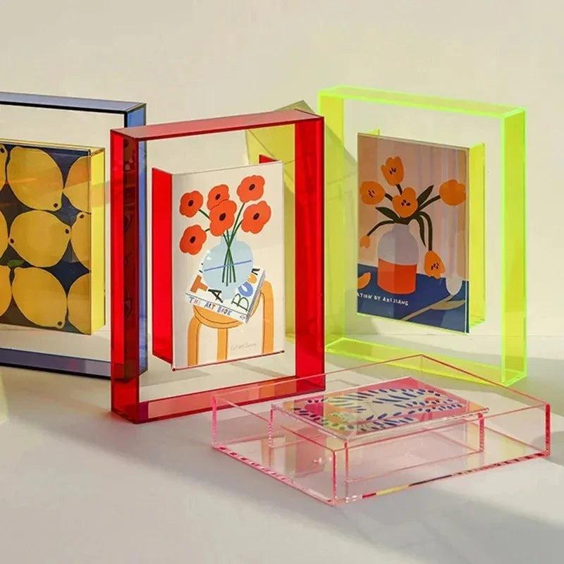 Acrylic Photo Frame With Vibrant Edge For Modern Wall Decor