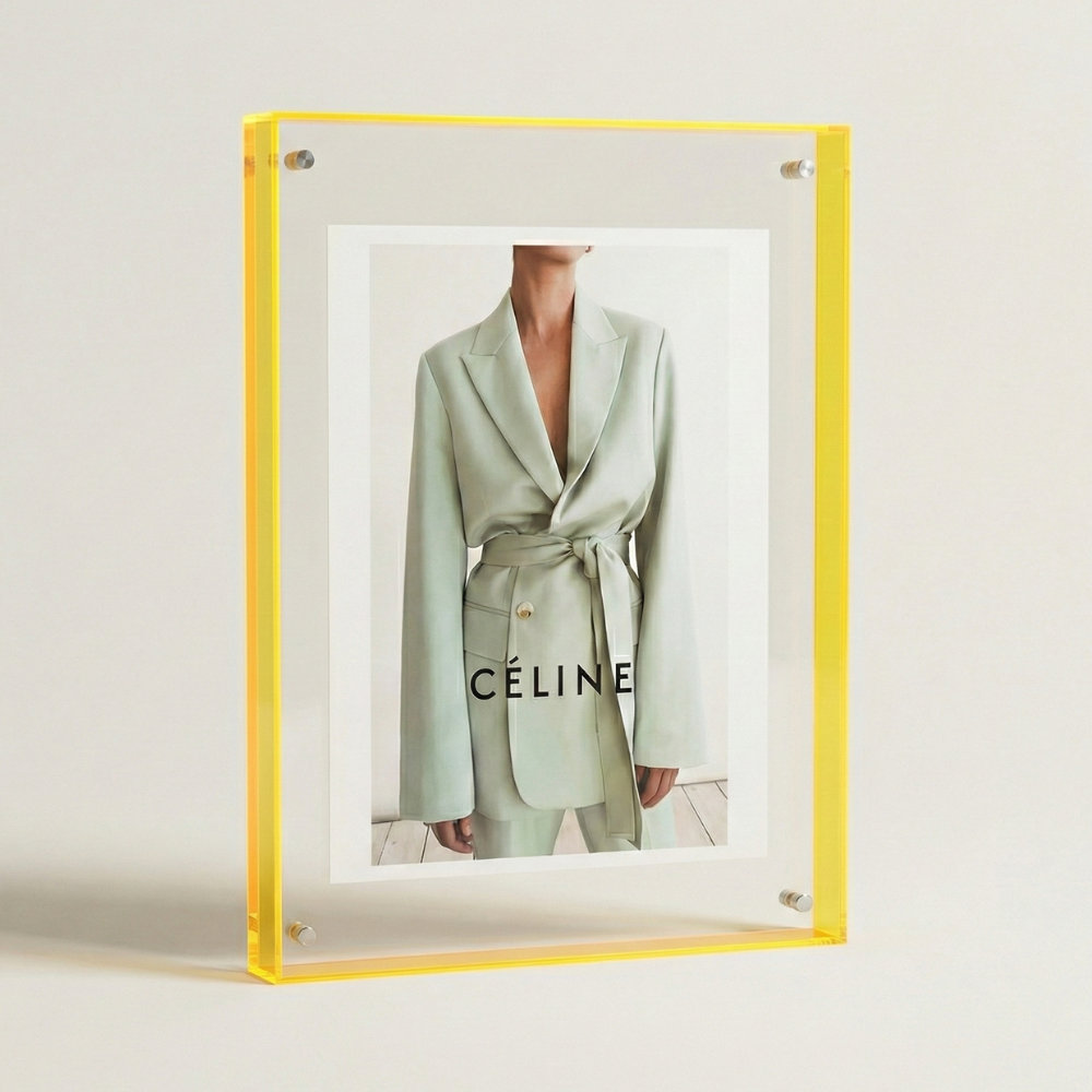 Acrylic Photo Frame With Vibrant Edge For Modern Wall Decor