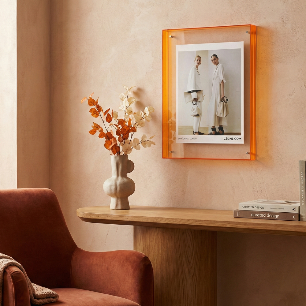 Acrylic Photo Frame With Vibrant Edge For Modern Wall Decor