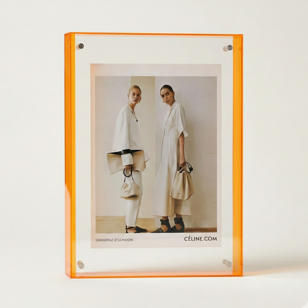 Acrylic Photo Frame With Vibrant Edge For Modern Wall Decor