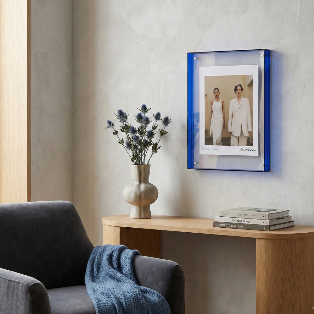 Acrylic Photo Frame With Vibrant Edge For Modern Wall Decor