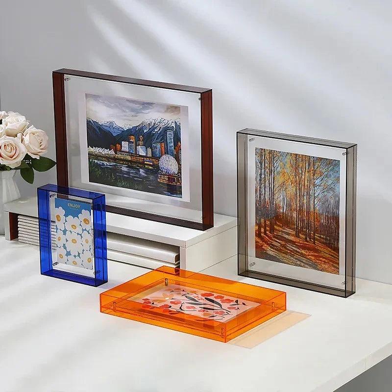 Acrylic Photo Frame With Vibrant Edge For Modern Wall Decor