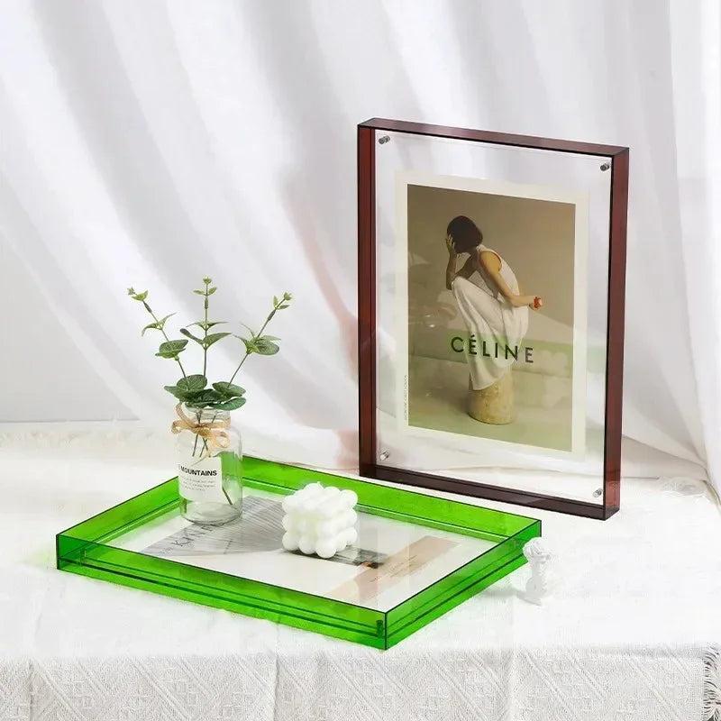 Acrylic Photo Frame With Vibrant Edge For Modern Wall Decor