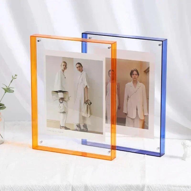 Acrylic Photo Frame With Vibrant Edge For Modern Wall Decor