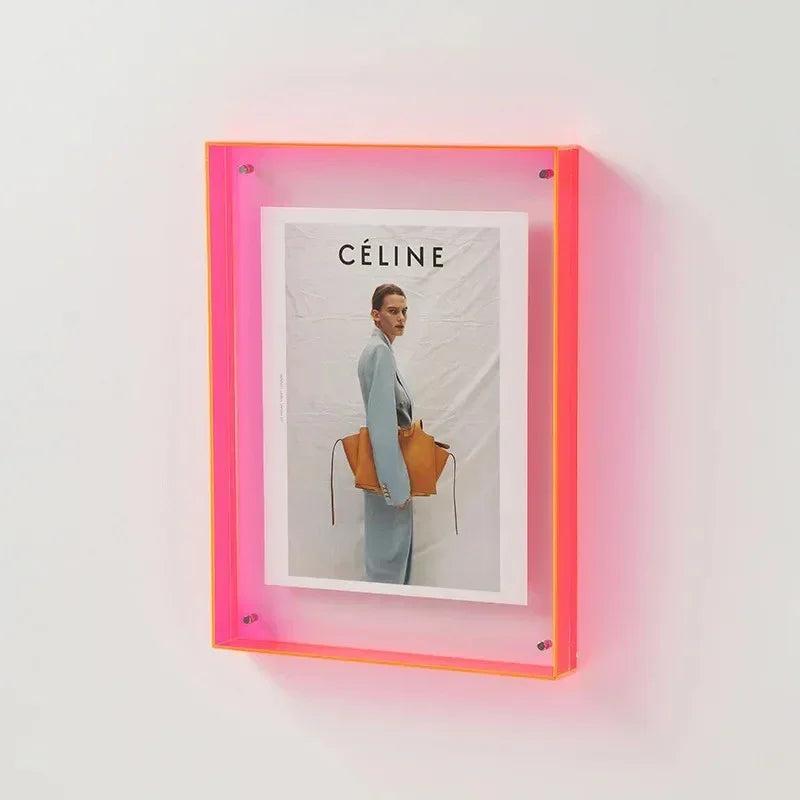 Acrylic Photo Frame With Vibrant Edge For Modern Wall Decor