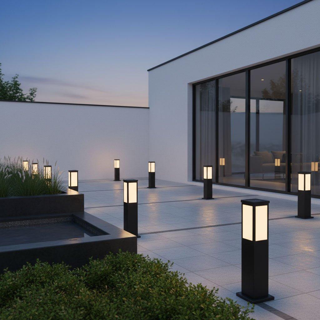 Aluminium Solar Post Lantern For Outdoor Use With LED Waterproof