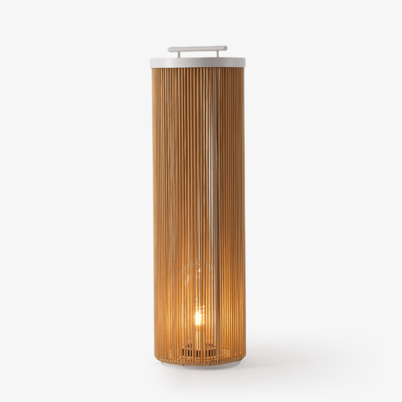 Natural Rattan Solar Post Light With Waterproof LED