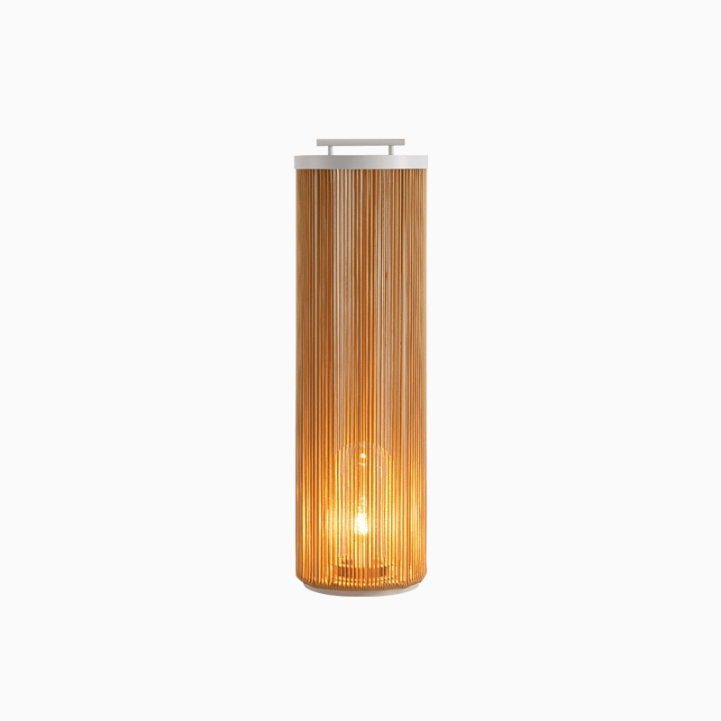 Natural Rattan Solar Post Light With Waterproof LED