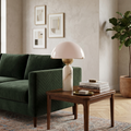 Elegant Glass Shade Table Lamp With Adjustable Height