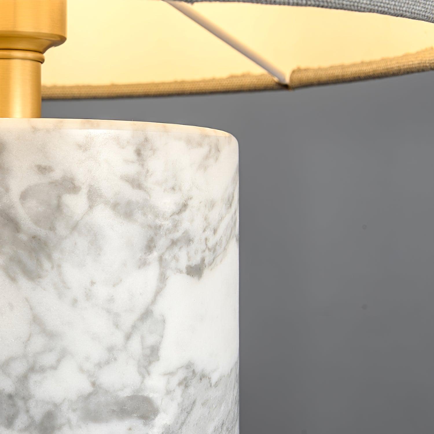 Table Lamp With Inline Switch And Marble Base In Green