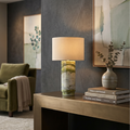Table Lamp With Inline Switch And Marble Base In Green