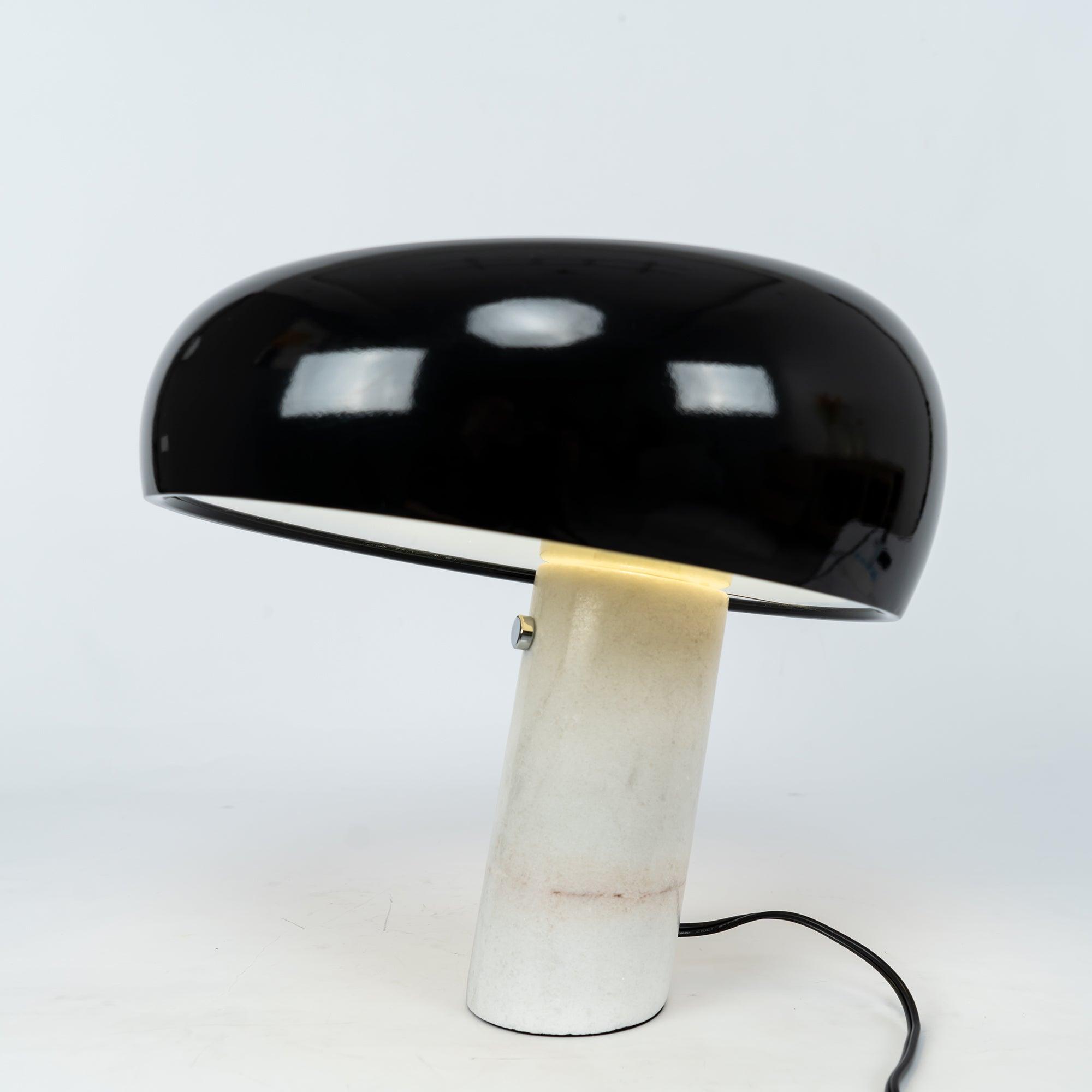 Marble Base Lamp With Metal Lampshade And LED Compatibility