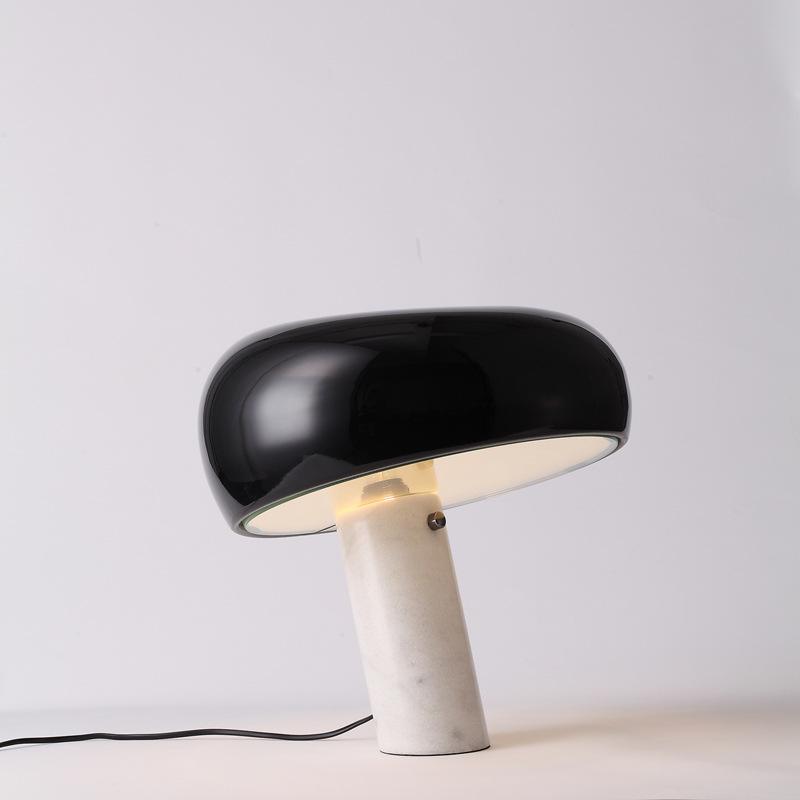 Marble Base Lamp With Metal Lampshade And LED Compatibility