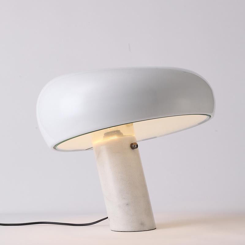 Marble Base Lamp With Metal Lampshade And LED Compatibility