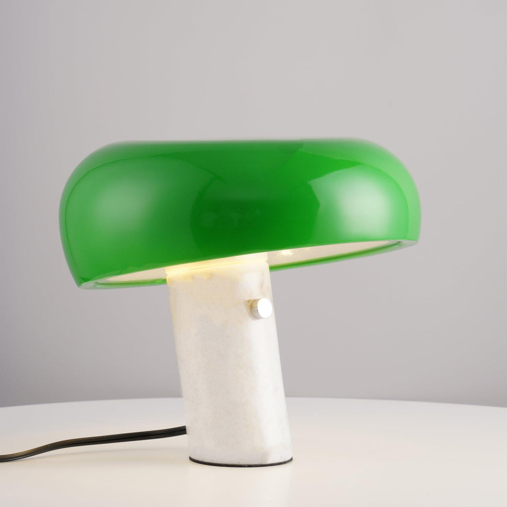 Marble Base Lamp With Metal Lampshade And LED Compatibility