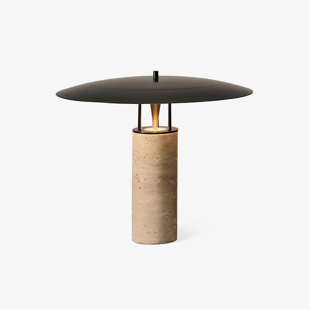 Modern Table Lamp With Metal Base And Black Shade Inline Switch