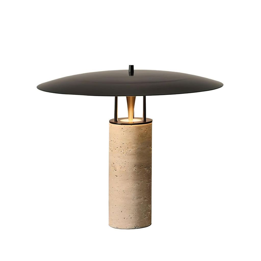 Modern Table Lamp With Metal Base And Black Shade Inline Switch