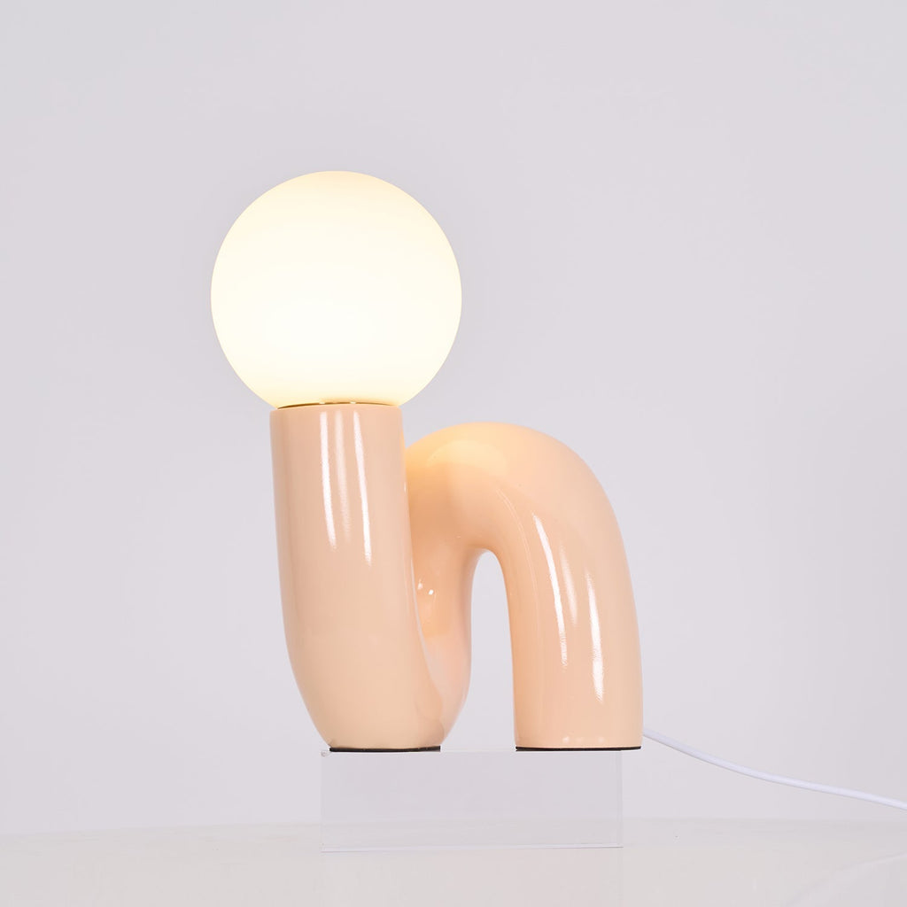 Contemporary Resin Glass Table Lamp With Dimmable LED Light
