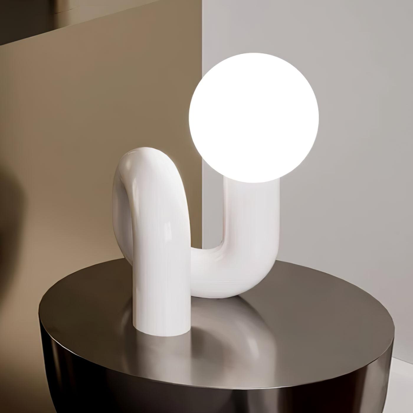 Contemporary Resin Glass Table Lamp With Dimmable LED Light