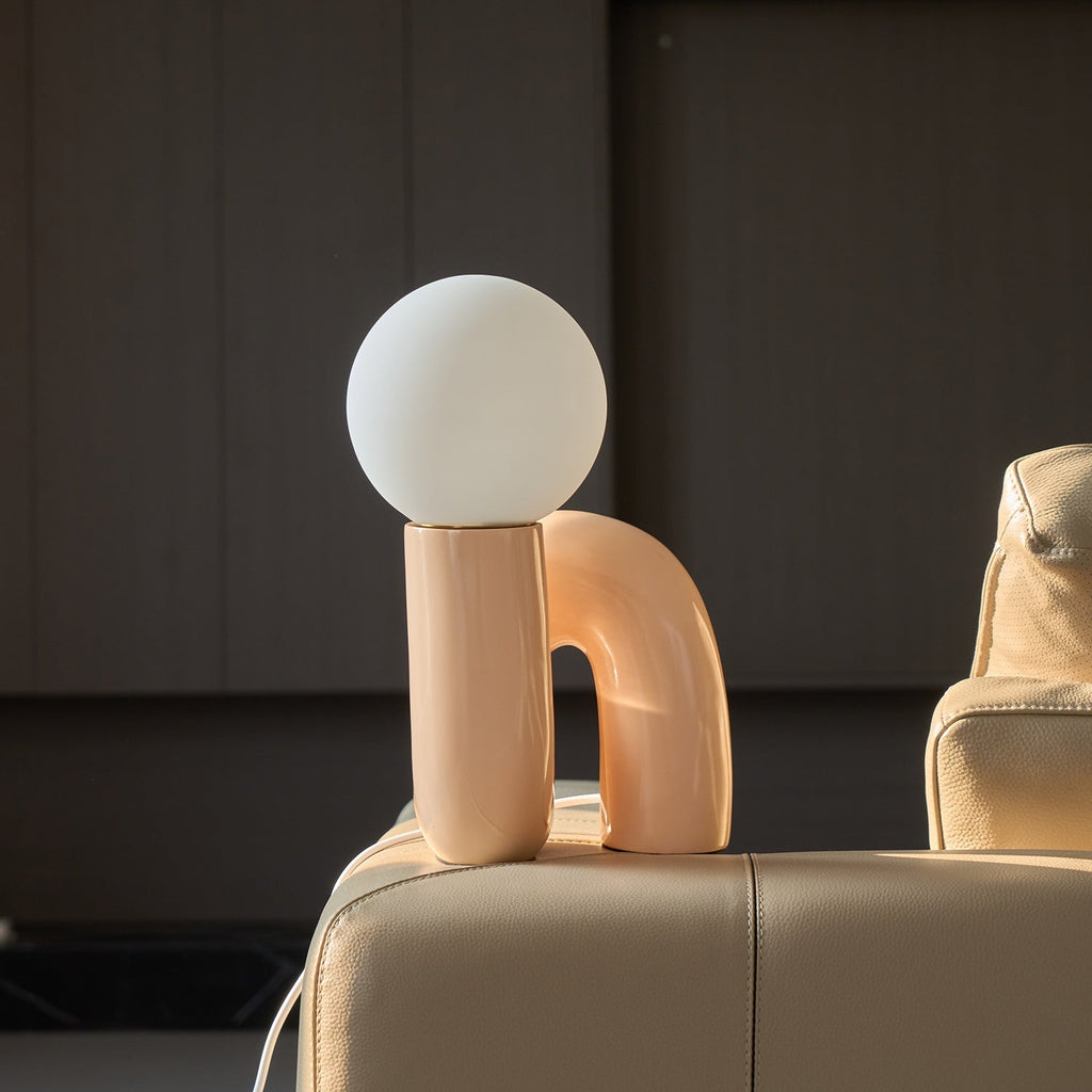 Contemporary Resin Glass Table Lamp With Dimmable LED Light