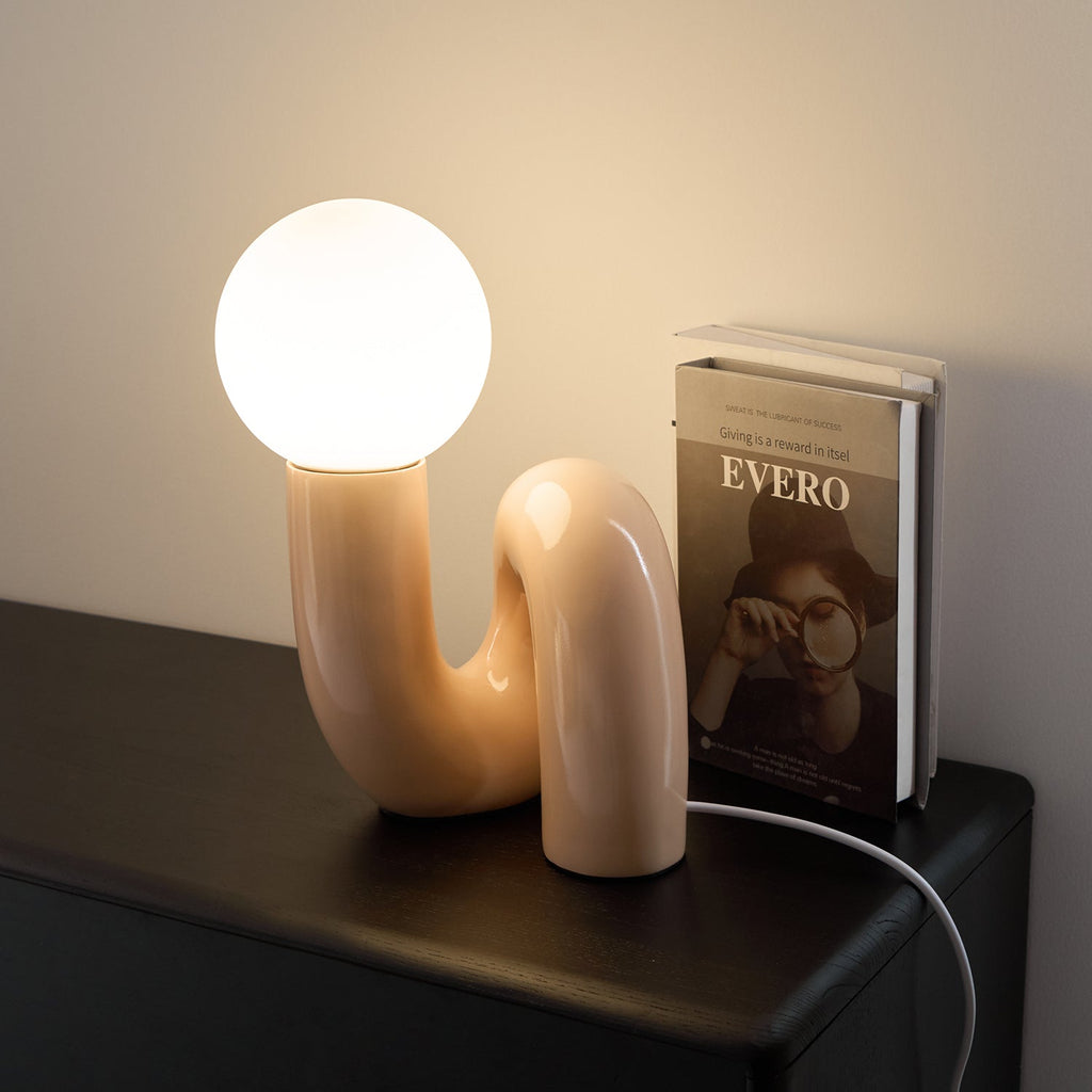 Contemporary Resin Glass Table Lamp With Dimmable LED Light