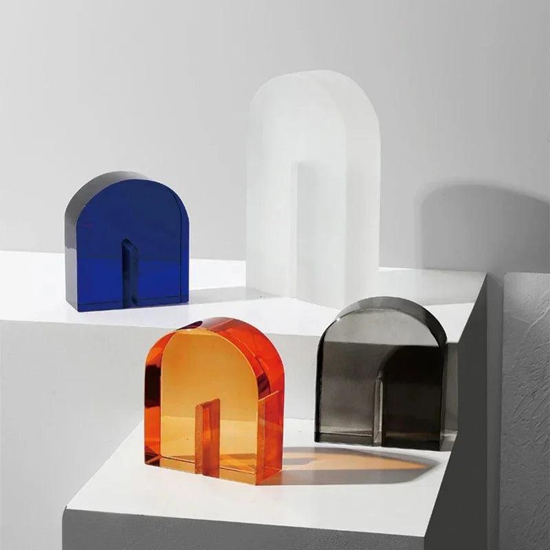 Modern Vivid Crystal Bookends For Elegant Shelf Decor