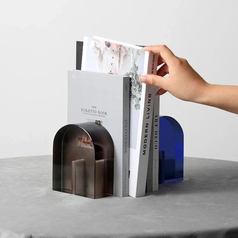 Modern Vivid Crystal Bookends For Elegant Shelf Decor