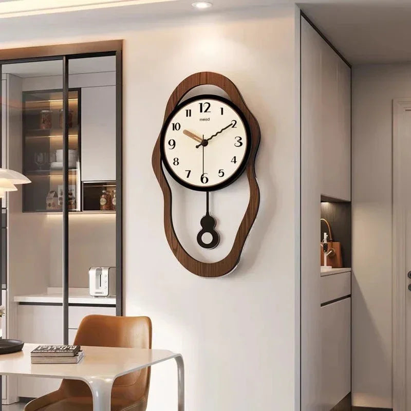 Modern Wood Wall Clock With Quiet Operation For Home Office