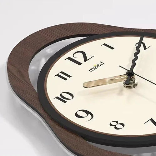 Modern Wood Wall Clock With Quiet Operation For Home Office
