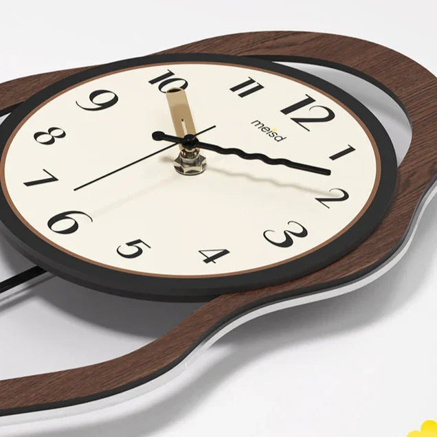 Modern Wood Wall Clock With Quiet Operation For Home Office