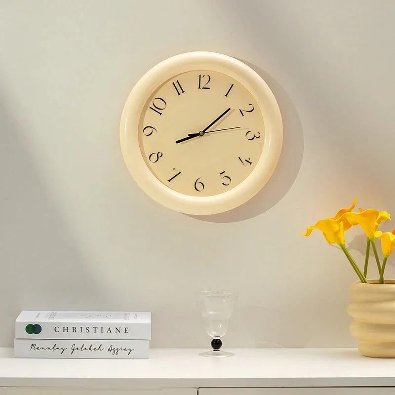 Modern Wooden Wall Clock With Silent Sweep For Living Rooms