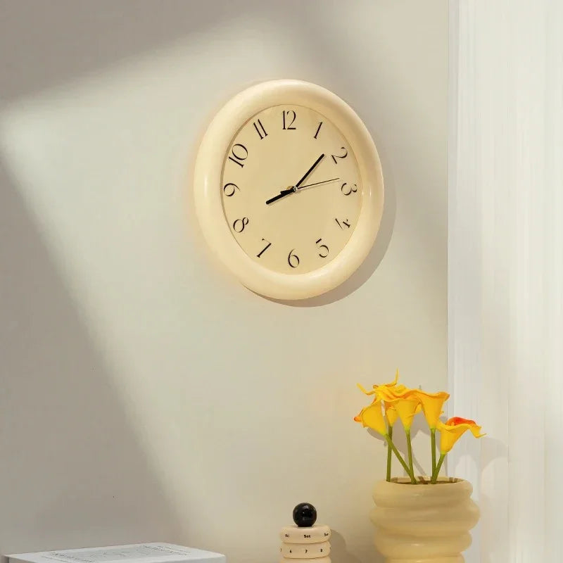 Modern Wooden Wall Clock With Silent Sweep For Living Rooms