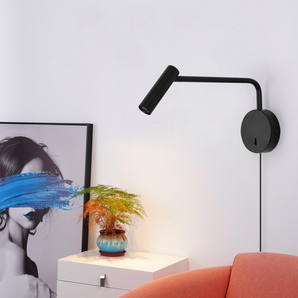 Adjustable Arm Wall Light With Integrated LED Available In Black Or White