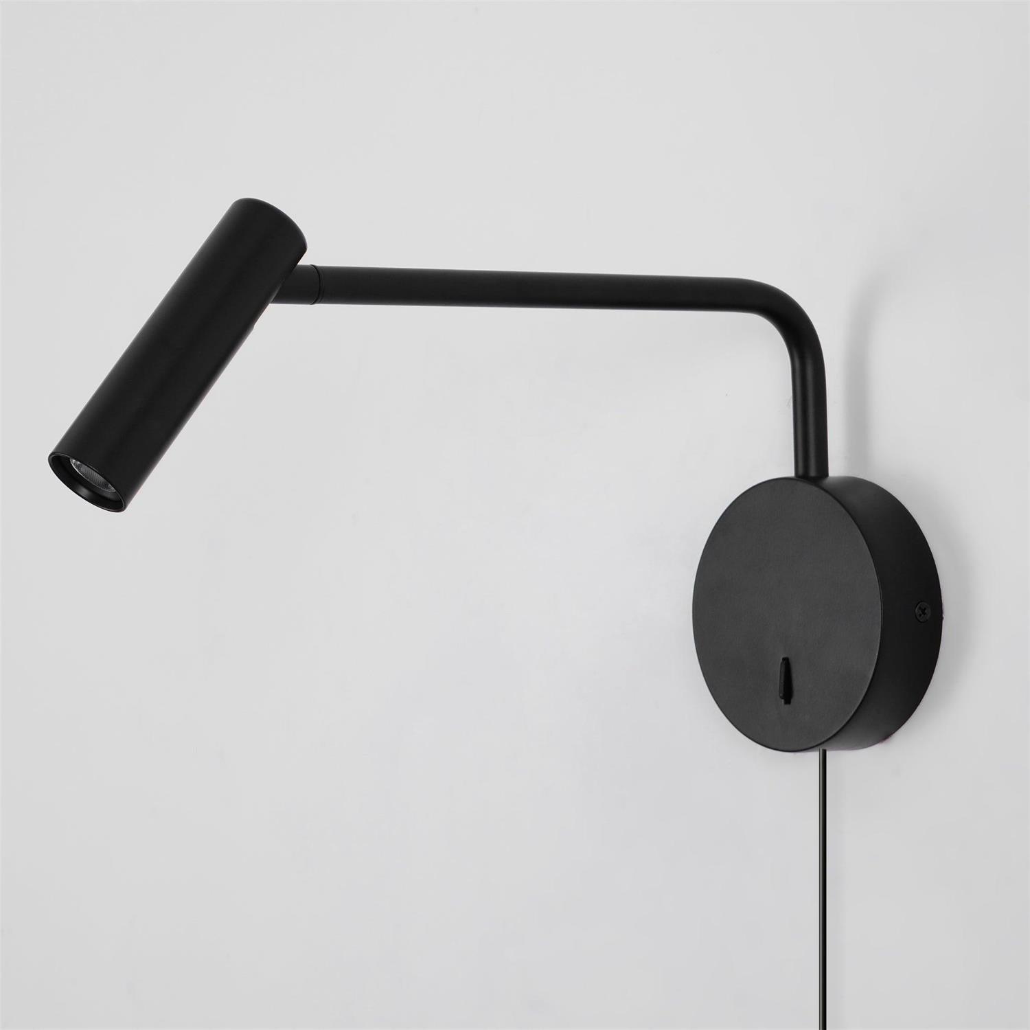 Adjustable Arm Wall Light With Integrated LED Available In Black Or White