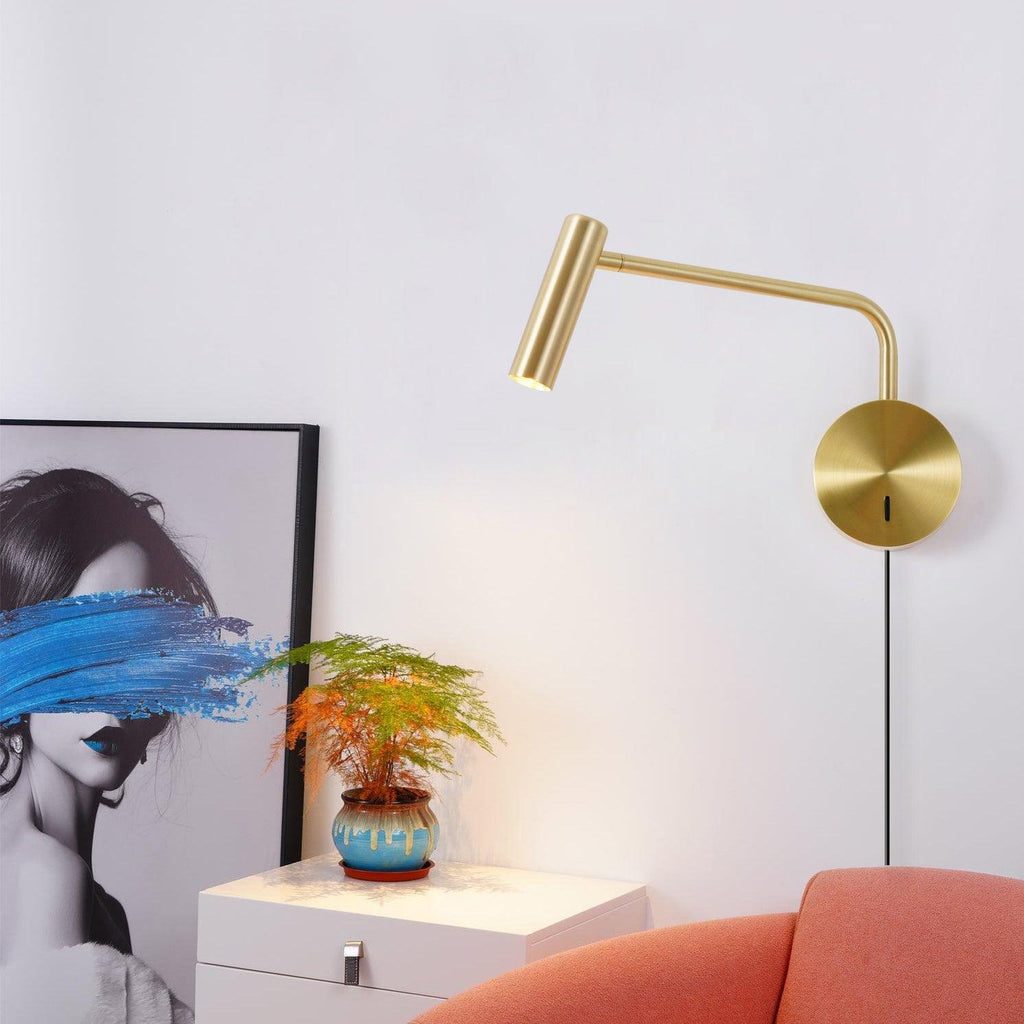 Adjustable Arm Wall Light With Integrated LED Available In Black Or White