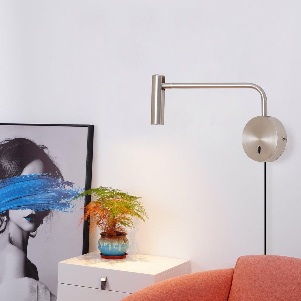 Adjustable Arm Wall Light With Integrated LED Available In Black Or White