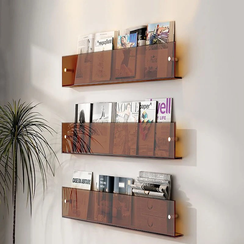 Wall Mounted Storage Shelf For Books And Magazines Space Saving