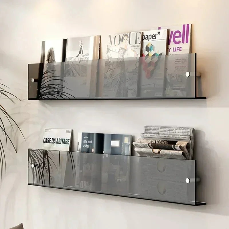 Wall Mounted Storage Shelf For Books And Magazines Space Saving