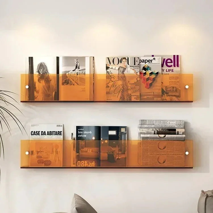 Wall Mounted Storage Shelf For Books And Magazines Space Saving