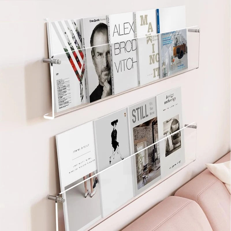 Wall Mounted Storage Shelf For Books And Magazines Space Saving