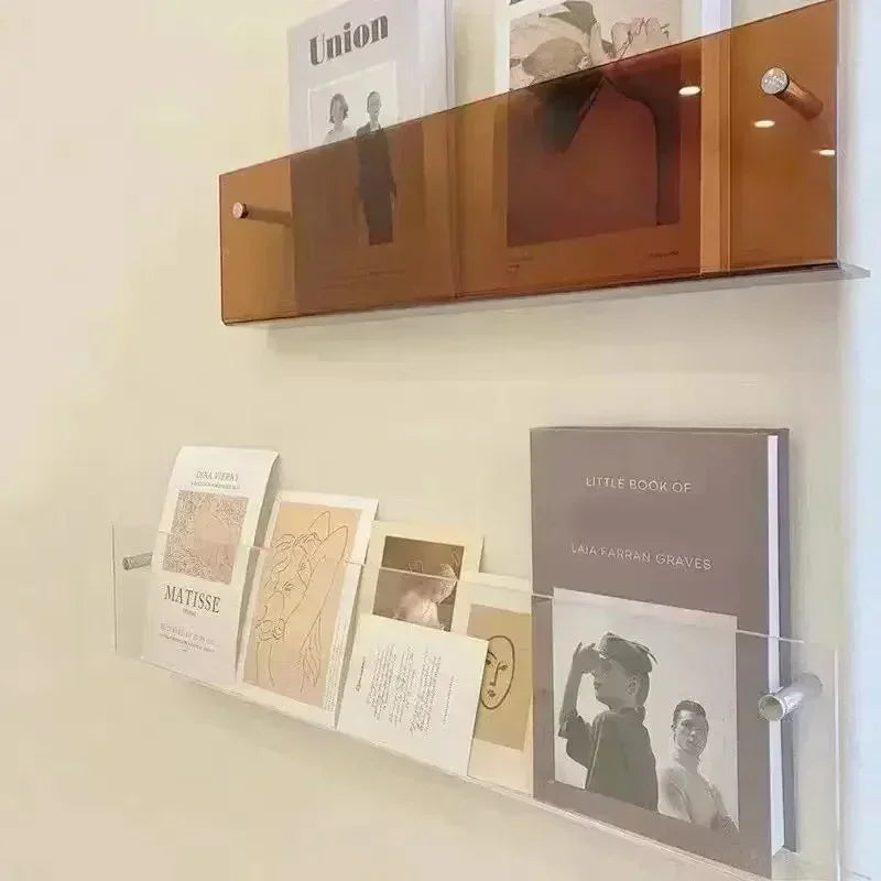 Wall Mounted Storage Shelf For Books And Magazines Space Saving