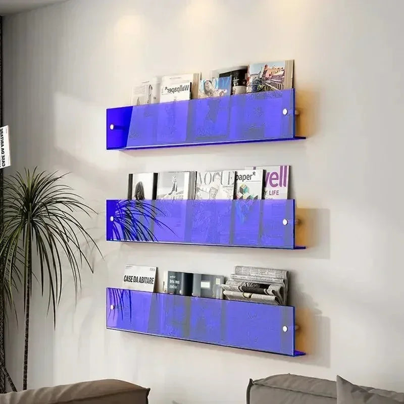 Wall Mounted Storage Shelf For Books And Magazines Space Saving