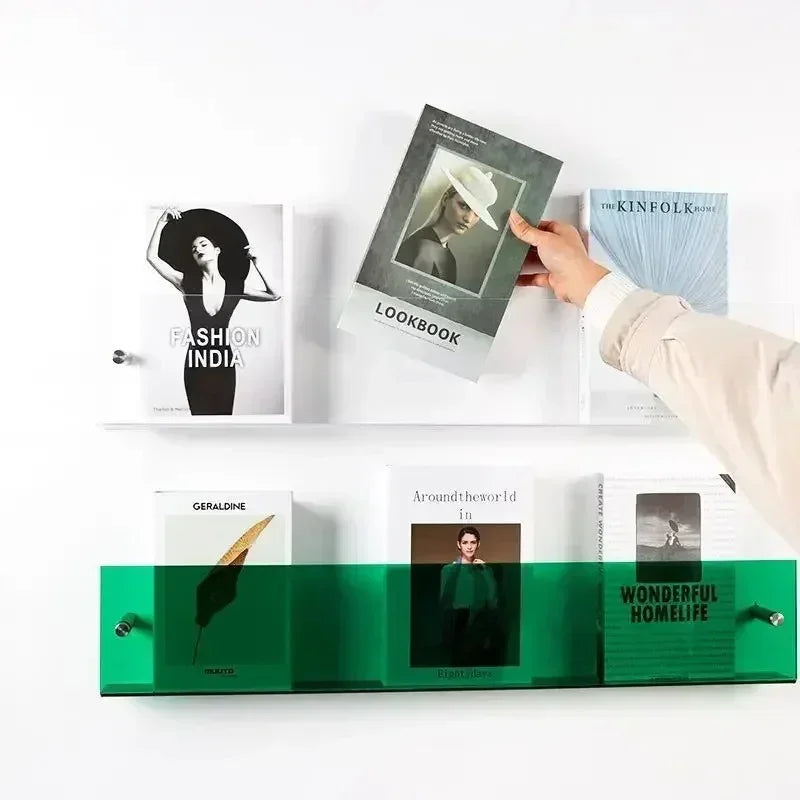 Wall Mounted Storage Shelf For Books And Magazines Space Saving