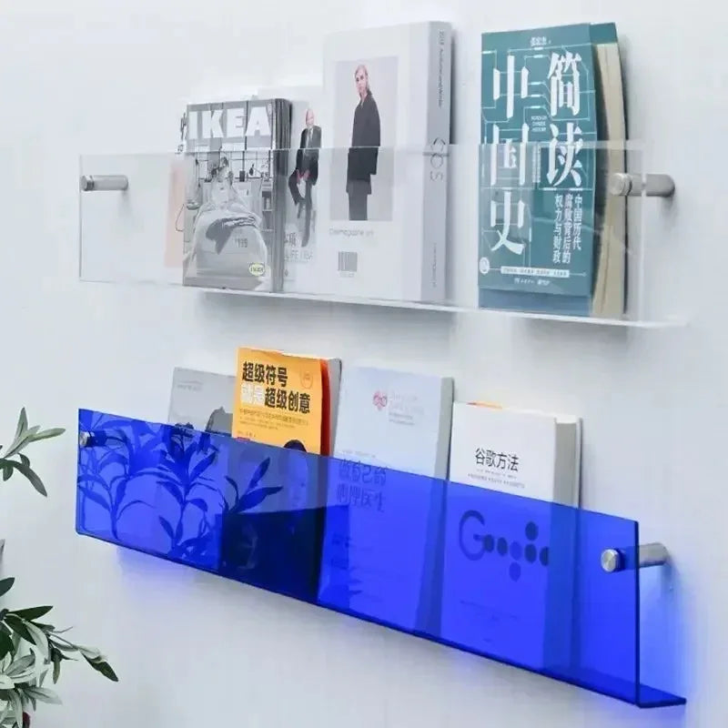 Wall Mounted Storage Shelf For Books And Magazines Space Saving