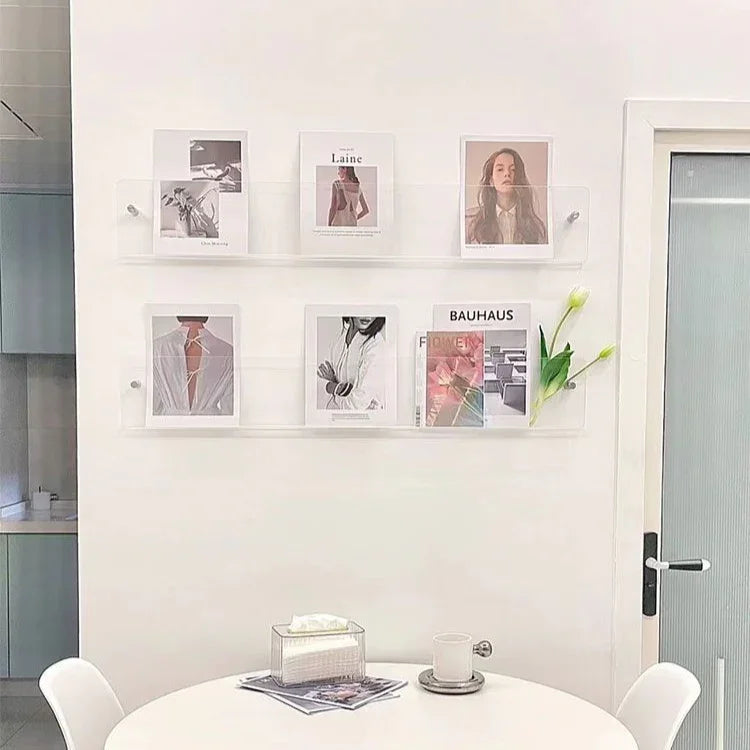 Wall Mounted Storage Shelf For Books And Magazines Space Saving