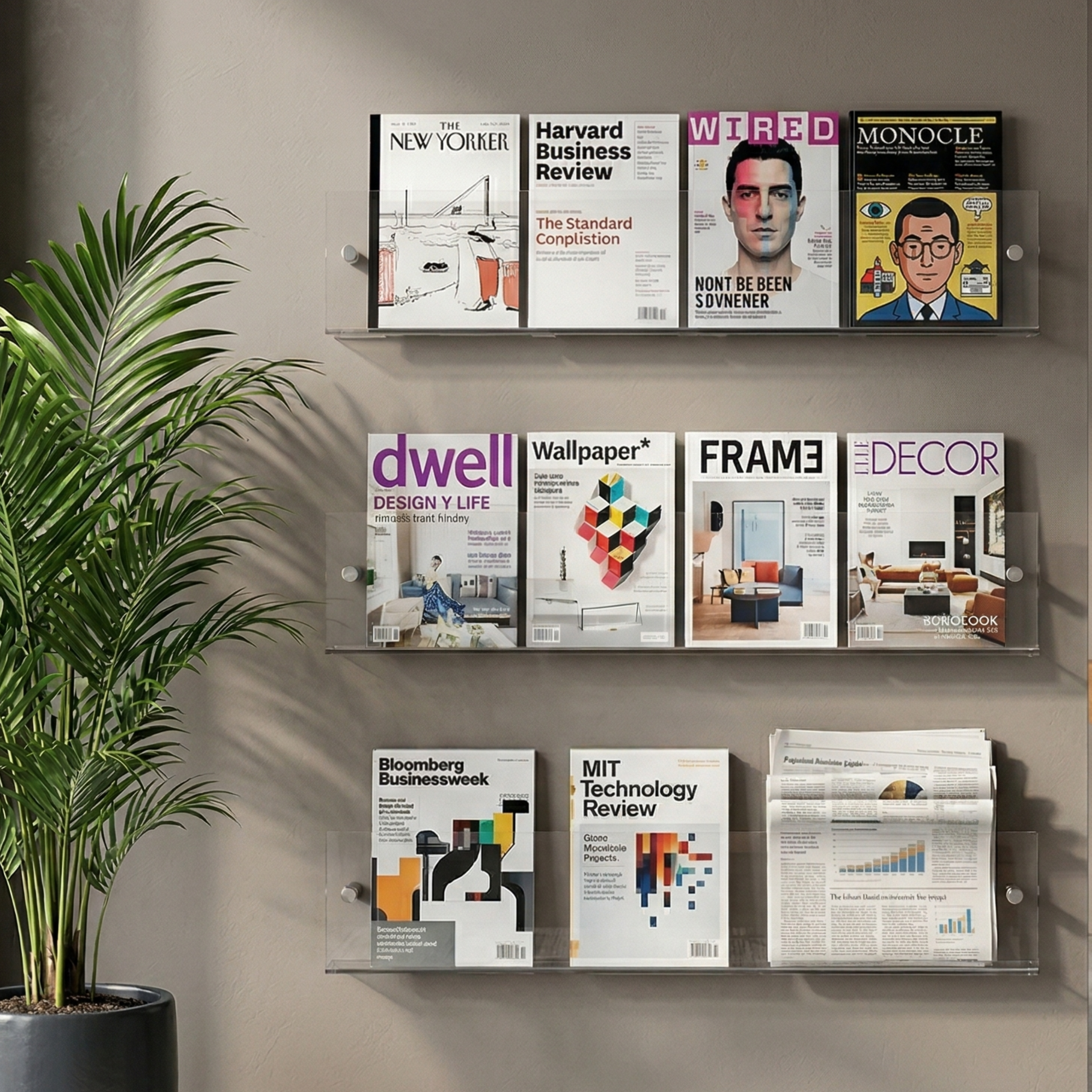 Wall Mounted Storage Shelf For Books And Magazines Space Saving