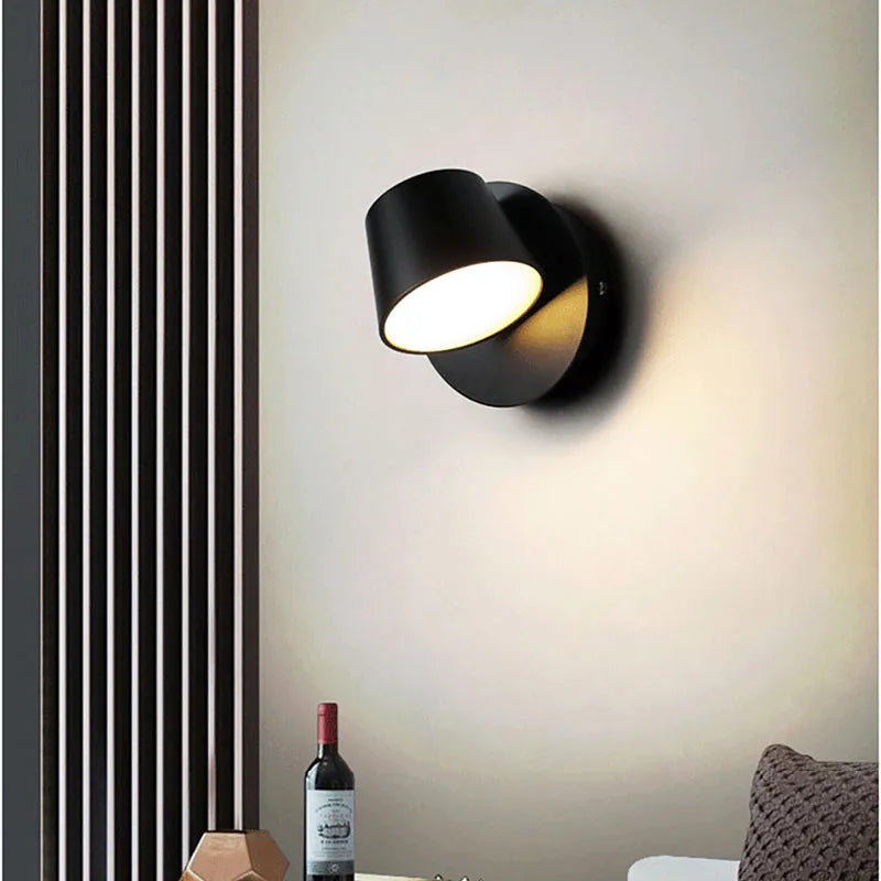 Lampă LED de perete din aluminiu, rotativă — abajur cu pivotare simplă