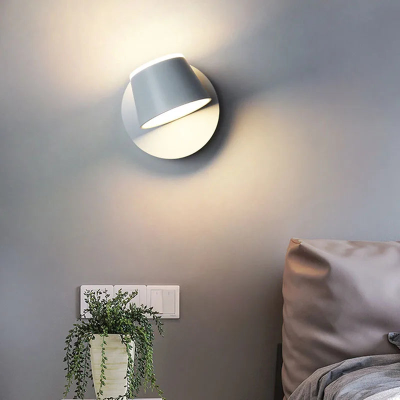 Lampă LED de perete din aluminiu, rotativă — abajur cu pivotare simplă