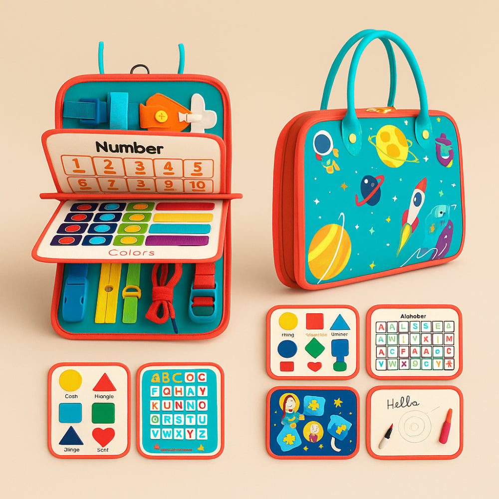 Toy Sensory Montessori Activity Board Travel Case | Meowbutter