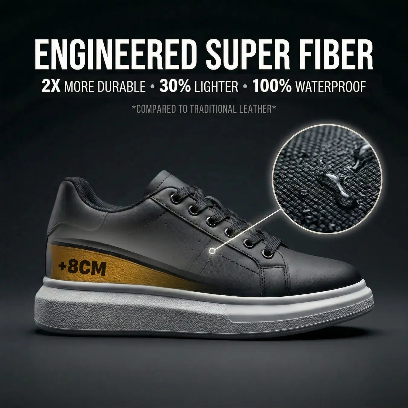 Moris 8cm Height Increase Shoes For Daily All Day Wear
